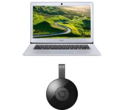 ACER 14 CB3-431 Chromebook & Chromecast Bundle - Silver